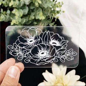 Clear White Floral Sticker